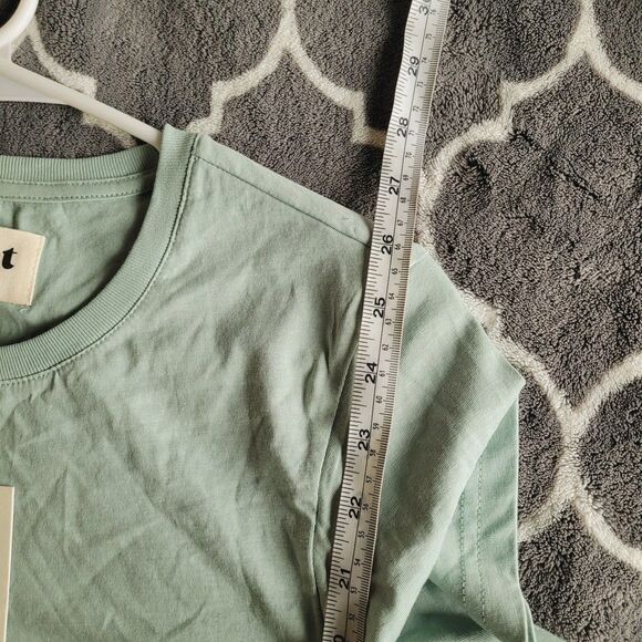 PACT 100% Organic Cotton Green Softspun Tee Tunic Size Xsmall Short Sleeve Nwt - Picture 5 of 7